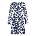 thumbnail image 5 of HAPIMO Round Neck Floral Print Pleated Dress Women Casual Dress for Daily Wear Navy M, 5 of 7