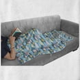 thumbnail image 6 of Clouds Soft Flannel Fleece Blanket, Meteorology Themed Graphic Design Clouds and Suns on a Background with Thin Stripes, Cozy Plush for Indoor and Outdoor Use, 70" x 90", Multicolor, by Ambesonne, 6 of 6