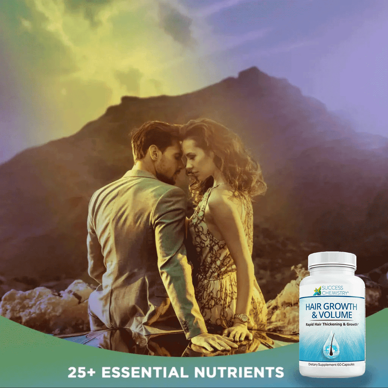 Success Chemistry Hair Growth Supplement For Longer with Saw Palmetto for Adults - 60 Capsules