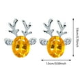 thumbnail image 2 of Large Flower Stud Earrings Floral Hoop Earrings for Women Double Piercing Elegant Jewelry, 2 of 5