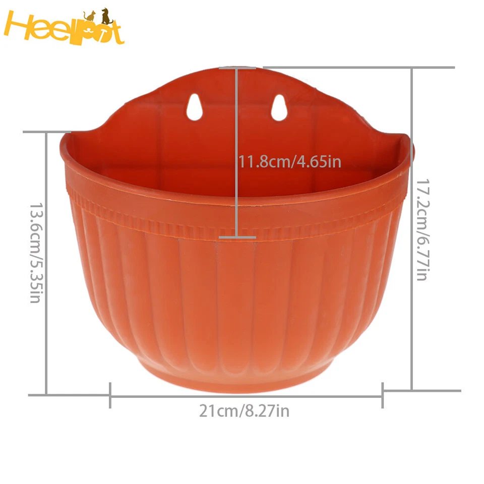 KLYNE - 4 Pack Brick Red Round Plant Flower Pots Wall Hanging Planter And Accessories