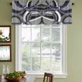 thumbnail image 4 of Blue Geometric Valances for Windows, Decorative Rod Pocket Window Valance Curtains, Grey Vintage Neutral Abstract Striped Art Short Curtain Drapes for Kitchen/Living Room, 2 Panels, 42" W x 18" L, 4 of 8