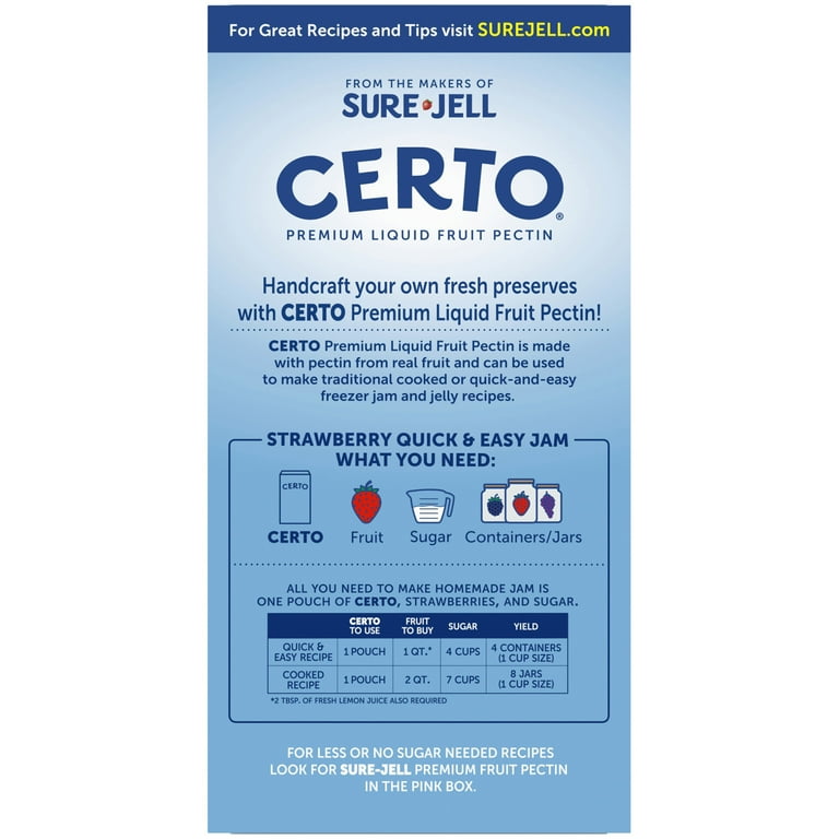 Certo Premium Liquid Fruit Pectin for Natural Jam and Jelly