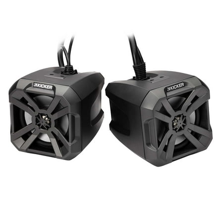 Kicker PowerCans 6.5" Powered LED Enclosures & Adapter for Polaris Ride Command