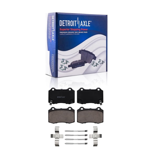 Detroit Axle - Rear Brake Pads for 2010-2016 Hyundai Genesis Coupe, 2012-2016 Tesla Model S, 2011 2013 2014 2015 Ceramic Brake Pads Replacement