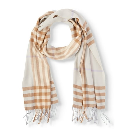 Cashmere Feel New England Plaid Scarf - 100% Acrylic - Super Soft - Baby Blue