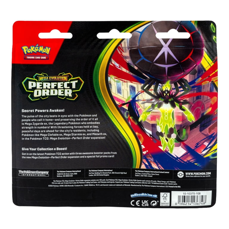Pokemon Trading Card Games Mega Evolutions 3 Perfect Order 3Pk