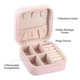 thumbnail image 3 of Uxcell Travel Jewelry Case Small Jewelry Organizer Portable Mini Jewelry Box to Store Rings Earrings Necklaces, Pink, 3 of 5