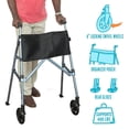 thumbnail image 5 of Andador Stander Wonder Walker Plus, ligero y plegable con ruedas para adultos y personas mayores. Andador plegable de viaje EZ Fold-N-Go con ruedas, deslizadores y bolsa. Andador compacto estándar. Co, 5 of 5