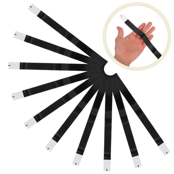OUNONA 100pcs Paper Napkin Bands Black Napkin Rings Self Adhesive Silverware Wraps Bands Table Setup Wedding Event Party Supplies