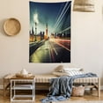 thumbnail image 2 of London Tapestry, Big Ben From Westminster Bridge Evening Urban Life England City, Wall Hanging for Bedroom Living Room Dorm Decor, 60W X 80L Inches, Dark Blue Jade Green Orange, by Ambesonne, 2 of 5