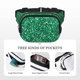 thumbnail image 5 of Fotbe Green Glitter Cangurera Cuadrada con Estampado de Doble Capa, Bolsa de Cintura Ajustable Mini para Hombres y Mujeres, 5 of 9