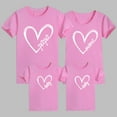 thumbnail image 3 of WREESH Family Matching T-Shirts for Women Fashion Short Sleeve T-Shirts with Playful Heart Graphic Tees for The Whole Family Pink, 3 of 5