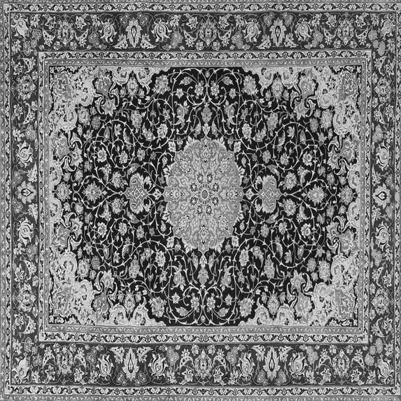 Ahgly Company Indoor Square Medallion Gray Traditional Area Rugs, 8' Square
