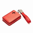 thumbnail image 2 of Vitodeco Leather Remote Key Fob Cover Case Protector Holder Compatible with Polestar - 4 Buttons, Red, 2 of 5
