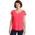 thumbnail image 3 of Discontinued District ® T-Shirt Croisé Drapé pour Femmes. Dm416 S Corail Chaud, 3 of 4