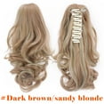 thumbnail image 4 of SEGO Short Claw Ponytail Hair Extension Synthetic Curly Real Hair Piece Cute Clip in Hair Extensions Black/Blonde Color, 4 of 10