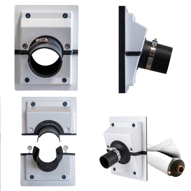 HVAC Wall Penetration & Line-Set Cover Kit – Rubber Outdoor Insulation Protector For Copper Pipes, Mini Splits & Heat Pumps