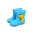 thumbnail image 1 of Woobling Boys Girls Waterproof Booties Slip Resistant Garden Shoes Removable Lining Rain Boot Mid-Calf Boots Wet Drawstring Rainboot Blue 8C, 1 of 2
