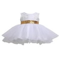 thumbnail image 3 of Robe de Cérémonie pour Tout-Petites Filles, Paillettes, Nœud, Dos Nu, Princesse, Robes de Fête, 3 of 3