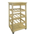 thumbnail image 1 of ORE International F-2002 Portable Wine Rack with Drawer and Wheels, Oak Wood, 1 of 2