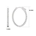 thumbnail image 2 of TimeLe$$ Classics Oval Shape 1 Carat TW Natural Diamond Hoop Earrings in White Gold, 2 of 5