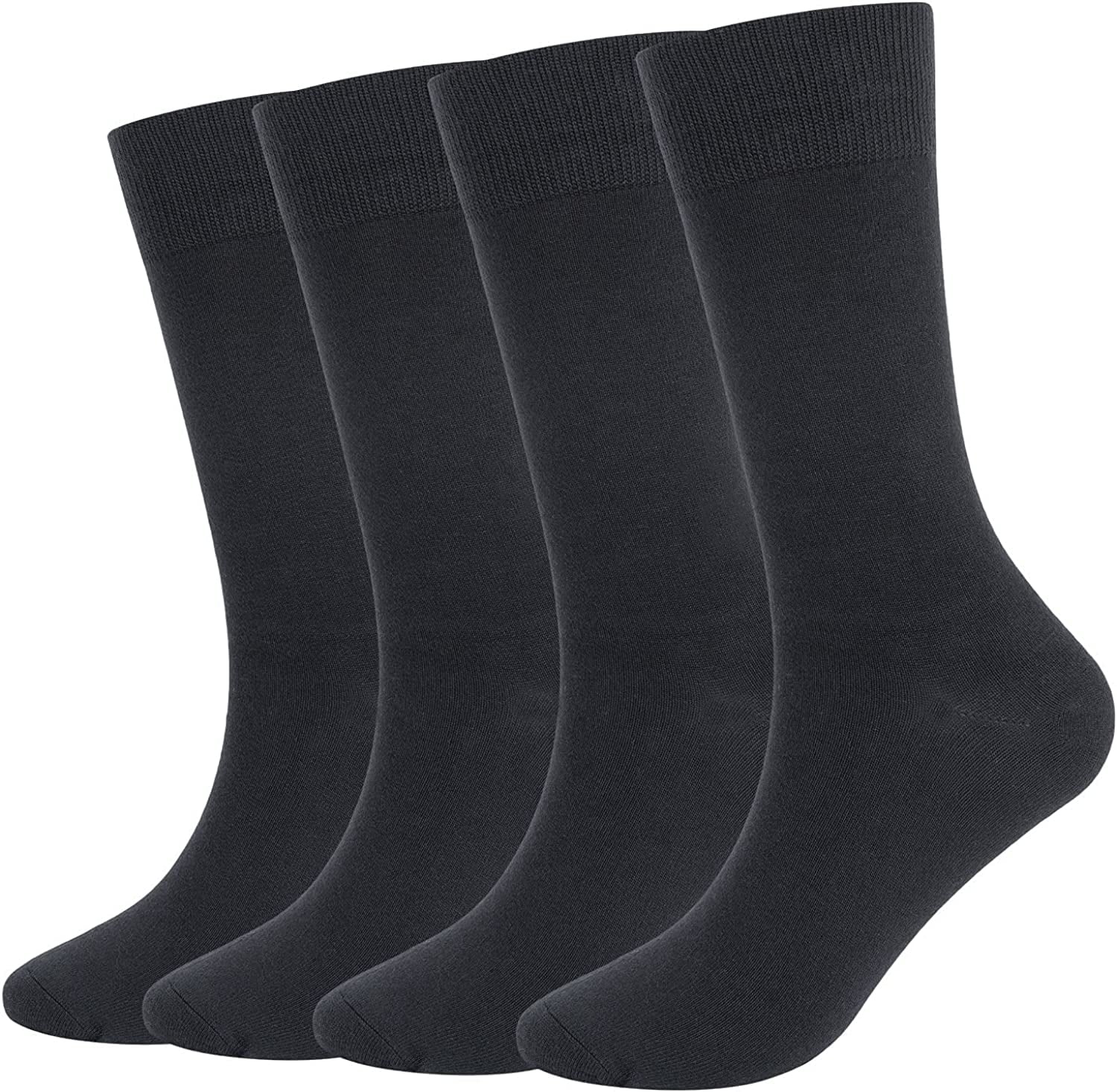 MD FootThera Men's Bamboo Dress Socks 4 Pack Crew Business Sock