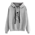 thumbnail image 3 of Yuannlog Women Hoodies finger heart print Pullovers long Sleeve Tops Hooded Hoodie Sweatshirts Loose Fit Fleece Oversized Outerwear, 3 of 5