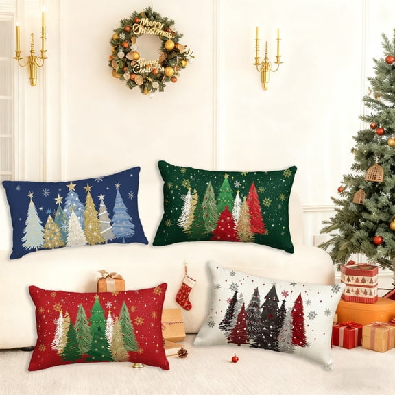 Xuniizn Christmas Pillow Covers 18x18 inch Xmas Decorations Soft Plush Faux Fur Wool Christmas Throw Pillow Cases Winter Holiday Decor for Sofa Living Room, Green