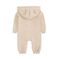 thumbnail image 3 of Unisex Baby Boys Girls Romper Bear Ear Hoodie Jumpsuit Zipper Long Sleeve One Piece Outfits Warm Clothes, 3 of 9