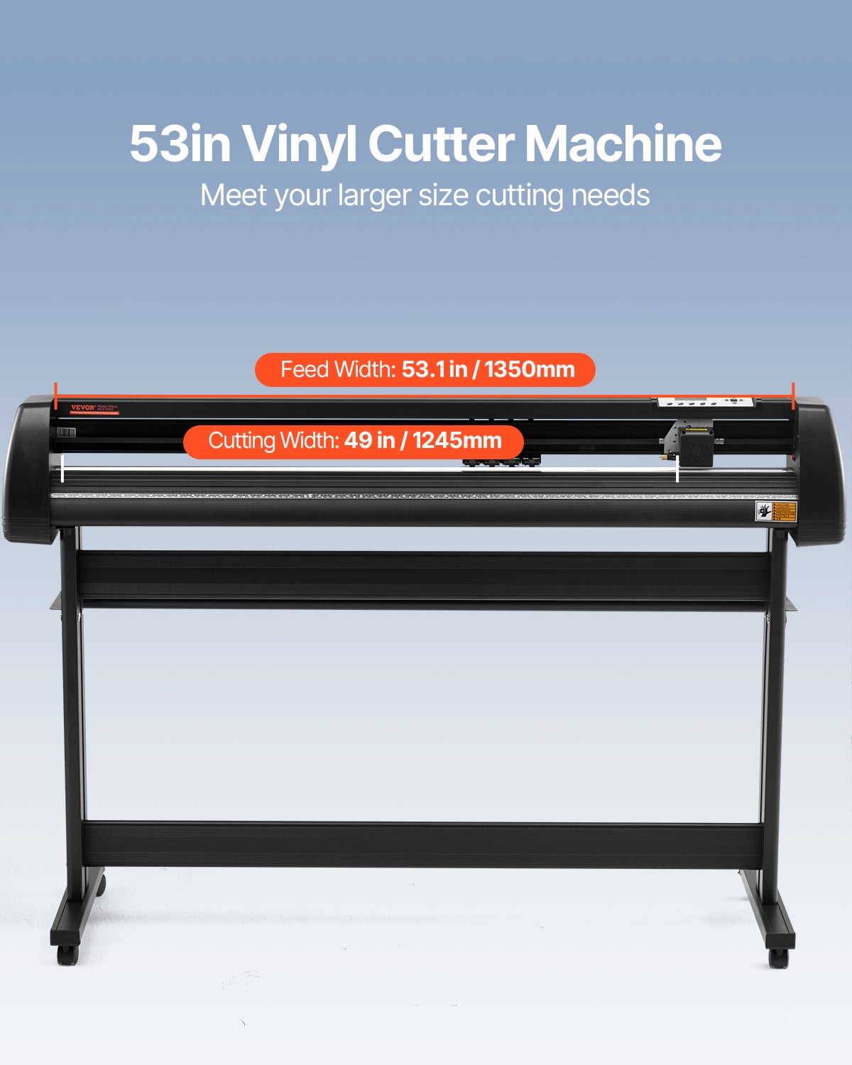 VEVOR Vinyl Cutter Plotter Machine, 53" Signmaster Software Sign Making Machine, 1350mm Paper Feed Vinyl Cutter Plotter with Stand (53" 1350mm)