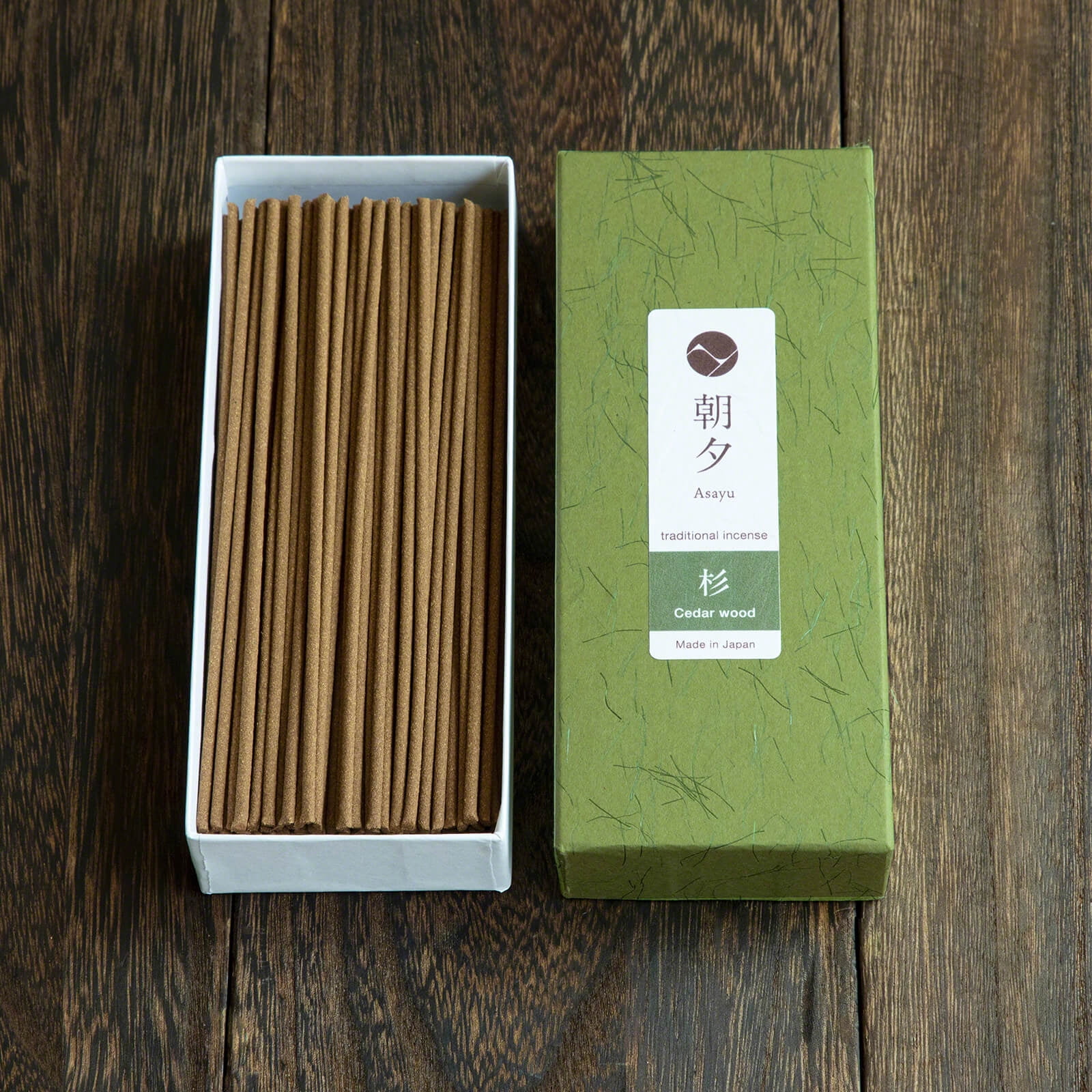 Asayu Japan Traditional Incense Japanese Cedar Wood Fragrance 1.41oz Made in Japan