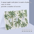 thumbnail image 3 of Yayeee Toggle Light Switch Wall Plate 2-Gang 4.56"x4.48" Decorative Outlet Cover, Green Palm Trees Pattern, 3 of 7