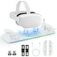 thumbnail image 1 of Base de Carga para Meta Quest 3, Soporte Magnético de Carga Rápida para VR Oculus Quest 3, con Luz LED, con 2 Baterías Recargables de 1200mAh, Color Blanco, 1 of 9