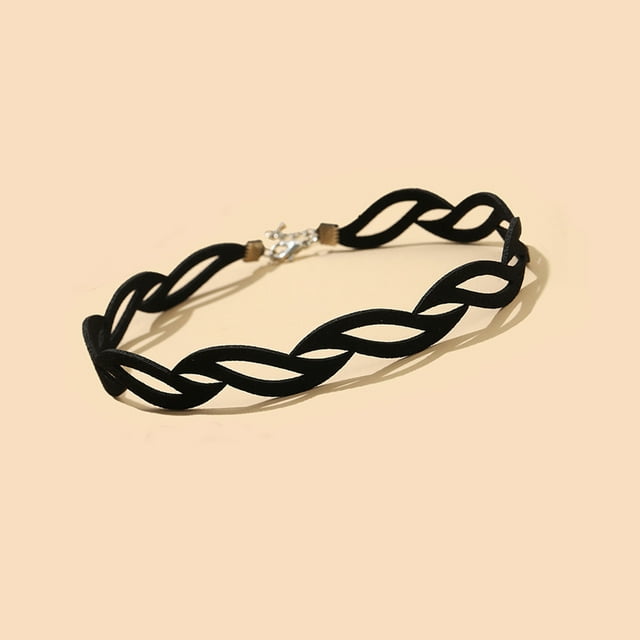 Nvzi Collar vintage, joyería de moda, collar de cadena tipo suéter, joyería hecha a mano (negro)