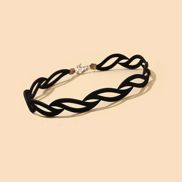 Nvzi Collar vintage, joyería de moda, collar de cadena tipo suéter, joyería hecha a mano (negro)