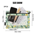 thumbnail image 3 of ALAZA 2 Pack Pencil Pouch Wild Floral Leaves Pencil Case for 3 Ring Binder Clear Window Pencil Bag Organizers, 3 of 6