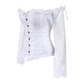 thumbnail image 2 of Renaissance Corset For Women Lace Long Sleeves Corset Top Victorian Overbust Corset Off Shoulder Corselet, 2 of 3