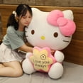 thumbnail image 2 of Muñeco de peluche grande de Sanrio para niña, juguete de gato Kawaii de Hello KT, corazón suave, regalo de cumpleaños, decoración de habitación, 2 of 4