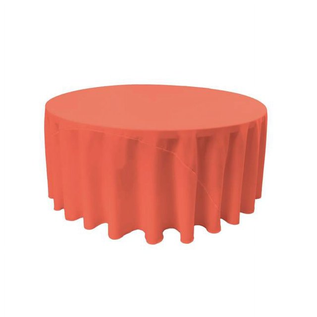 LA Linen TCpop120R-CoralP55 Polyester Poplin Tablecloth, Coral - 120 in. Round