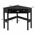 thumbnail image 3 of Costway Triangle Computer Desk Corner Office Desk Laptop Table w/ Drawer Shelves Rustic Black, 3 of 7