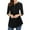 Black_1, variant on ZXSXSY Women Pleated Button Notch Neck 3/4 Sleeves Scoop Hem Plain Blouse