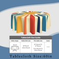 thumbnail image 3 of Odenmar 60 Inch Round Tablecloth, Waterproof Washable Table Cover, Colorful Sunburst Stripe Table Cloth for Dining Table, Indoor Outdoor Patio Picnic Farmhouse Decor, 3 of 7