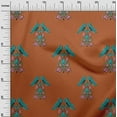 thumbnail image 2 of oneOone Silk Tabby Fabric Leaves|Bird & Floral Block Print Sewing Fabric BTY 42 Inch Wide, 2 of 4