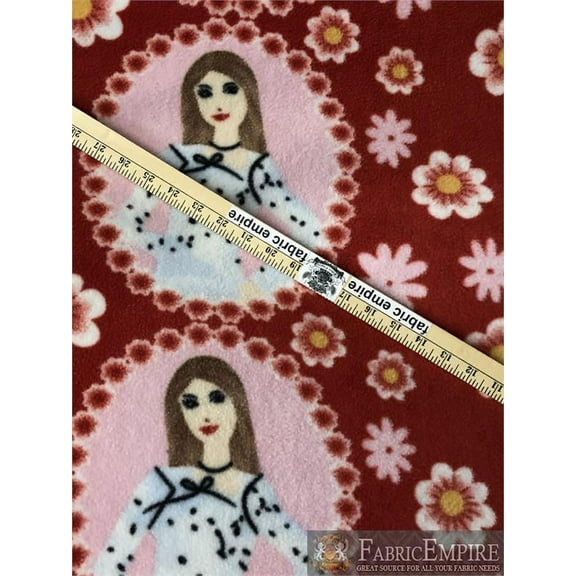 Fleece Fabric Printed *GIRL RED* By the Yard N-180