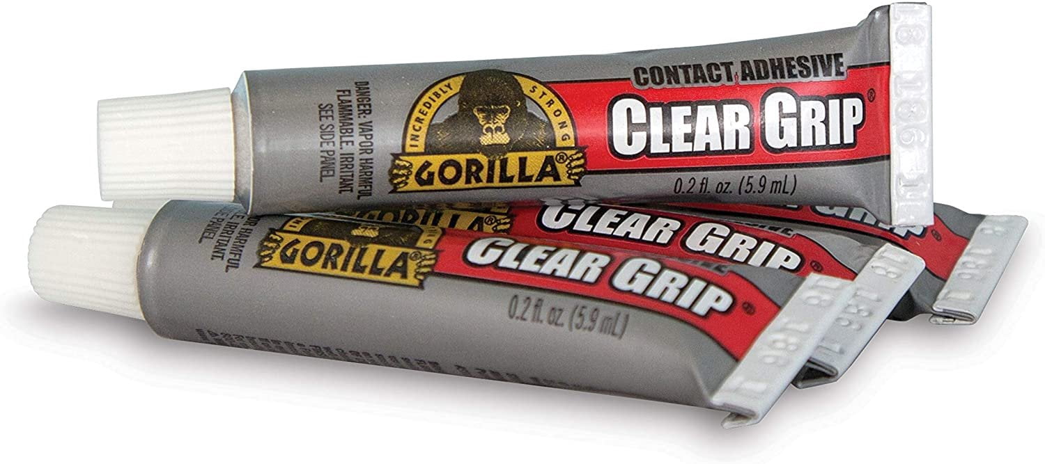6-pack Gorilla Clear Grip Contact Adhesive Minis - Waterproof, Clear - 6 Pack, 0.2 oz Tubes — Residential Use, Standard Application