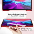 thumbnail image 4 of JETech Case for iPad Pro 12.9-Inch (2020/2018 Model, 4th/3rd Generation) with Pencil Holder, Support 2nd Pencil Charging, Slim Tablet Cover with Soft TPU Back, Auto Wake/Sleep (Red), 4 of 8