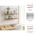 thumbnail image 6 of Sagebrook Home Metal & Wood Wall Storage Shelf - 2-Tier Floating Shelves with Gold Iron Frame, Pine Wood Shelves for Home, Office, Bedroom, Living Room - Modern Wall Decor - 20" Gold & Wood, 6 of 7