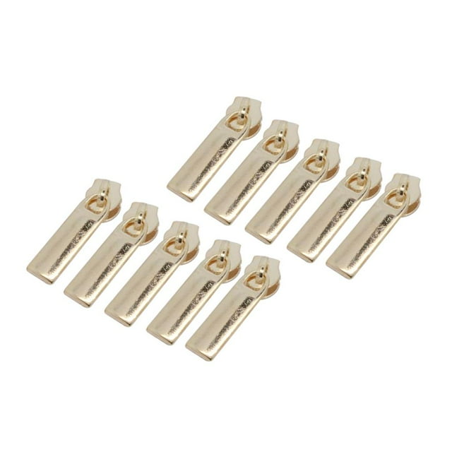 10 Pieces Gold Plated Fix Zip Puller/Zipper Pull Sliders Head Repair Instant Removable Replacement 7x25mm