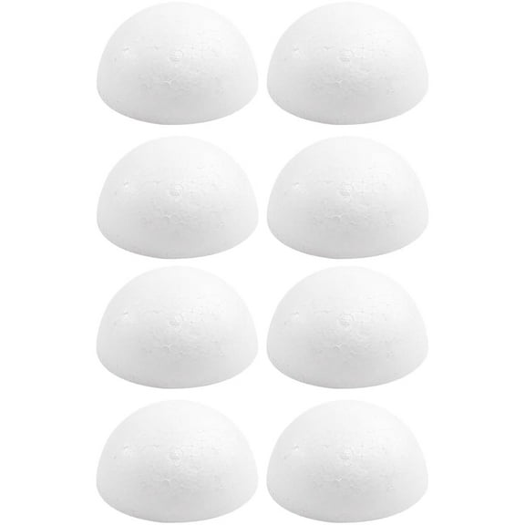 Triani 8Pcs White Craft Foam Balls 4 Inchs Half Foam Balls Half Round Foam Balls for Art Decoration Hemispherical for Christmas Decoration DIY Art Decoration(White)